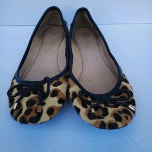 Aldo Fur Animal Print Flats (7.5)